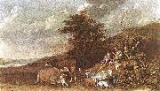 paulus potter Landscape with Shepherdess and Shepherd Playing Flute oil on canvas